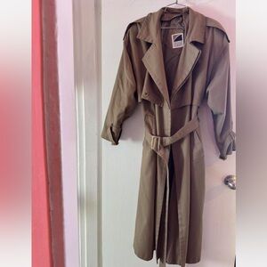 Khaki Double-Breasted Trench Coat